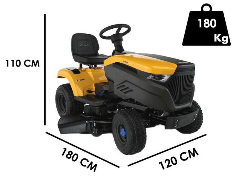 Stiga e-Ride S300 - Trattorino tagliaerba a batteria - Motore elettrico a batteria 48V/30Ah - taglio Mulching
