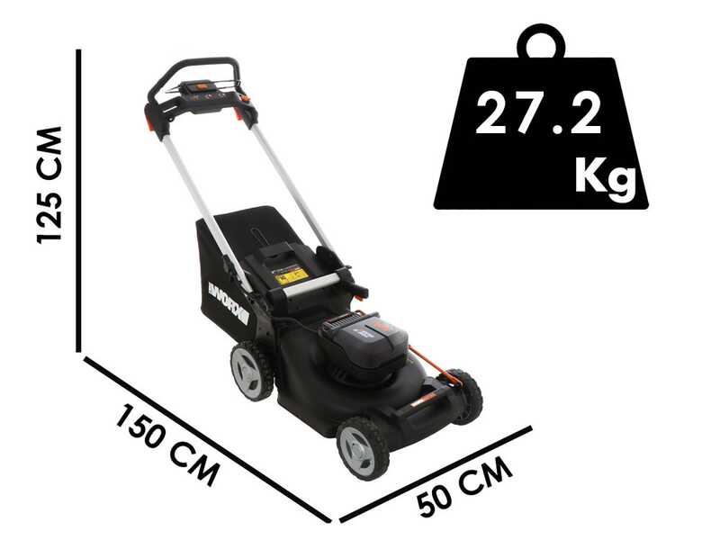 Worx Nitro WG748E - Tagliaerba a batteria - 2x20V/4Ah - Taglio 46 cm