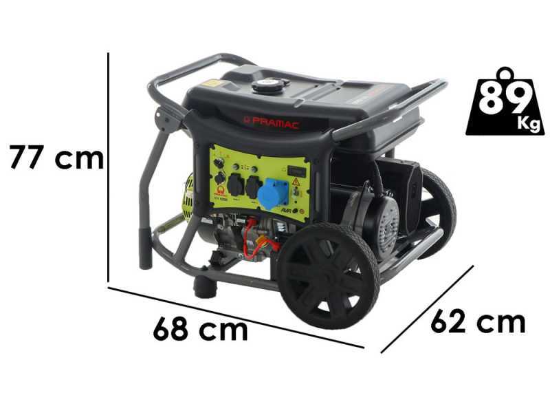 Pramac WX 6200 ES - Generatore di corrente a benzina carrellato 5.8 kW - Continua 5.3 kW Monofase