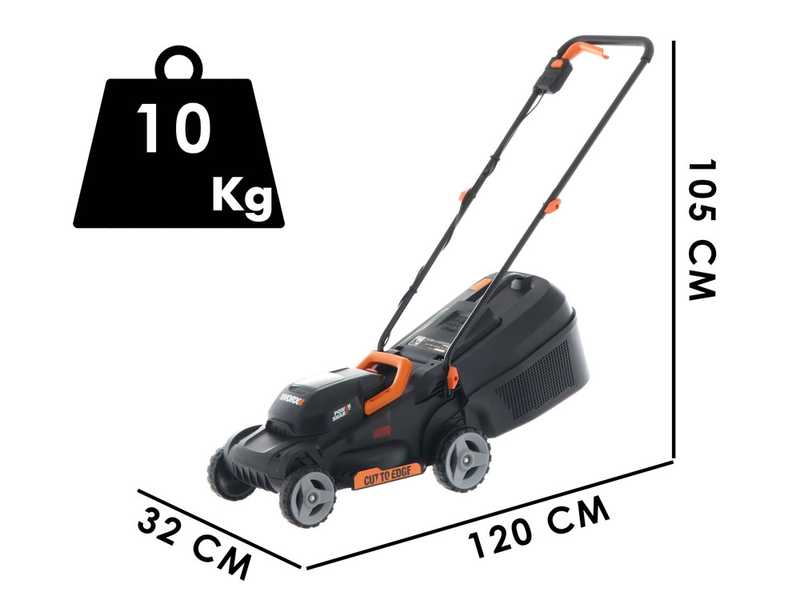 Worx WG730E - Tagliaerba a batteria - 20V/4Ah - Taglio 30 cm