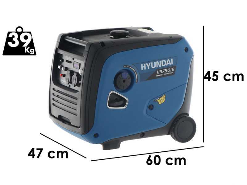 Hyundai H3750iE - Generatore di corrente ad inverter versione trolley 3.3 kW - Continua 3 kW Monofase