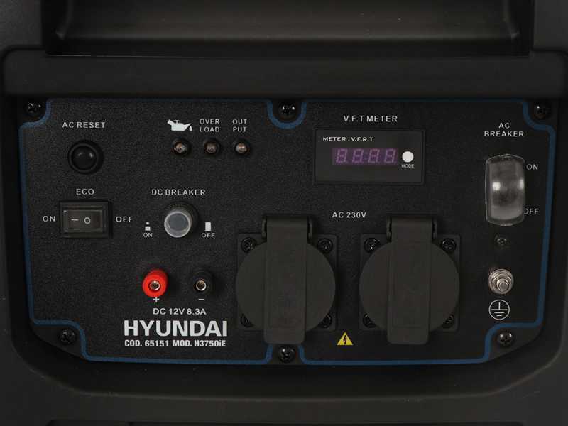 Hyundai H3750iE - Generatore di corrente ad inverter versione trolley 3.3 kW - Continua 3 kW Monofase
