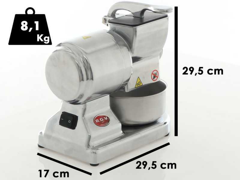 RGV Robusta Silver - Grattugia elettrica da tavolo in alluminio - 450W