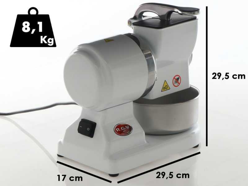 RGV Robusta White - Grattugia elettrica da tavolo in alluminio - 450W