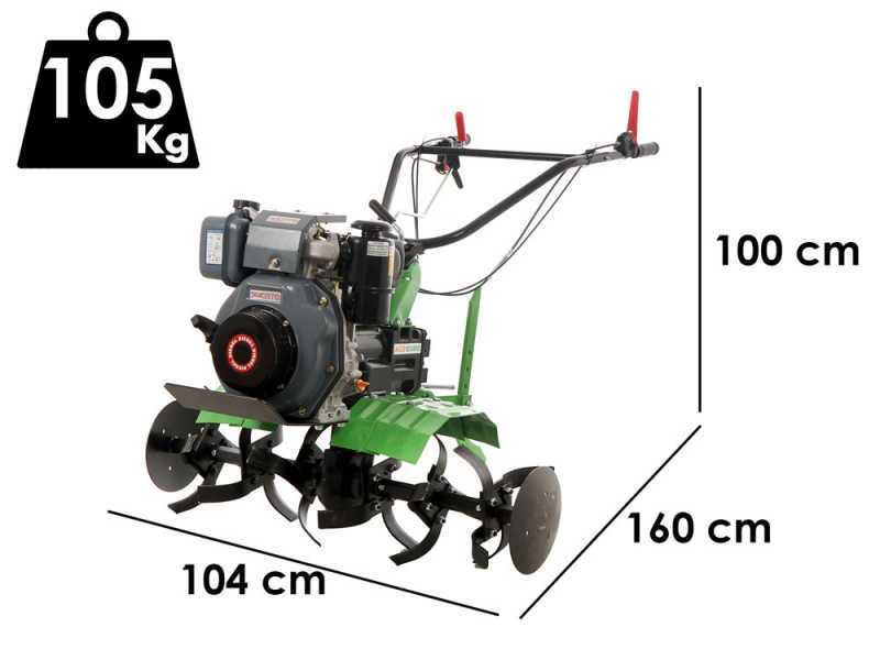 Motozappa Agri 102 con fresa 95 cm -  Motore a Diesel da 296cc