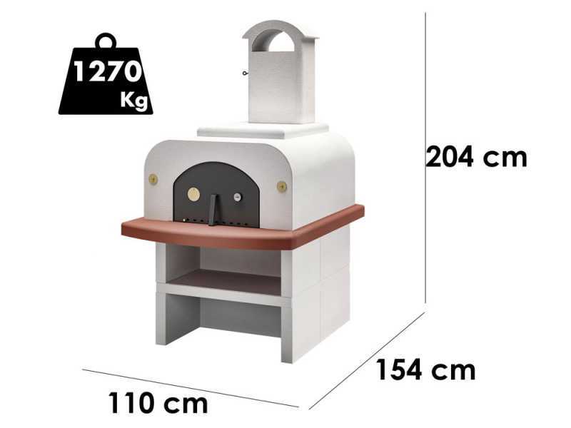 Palazzetti Easy Large con basamento - Forno a legna da esterno - Con camera 77x96 cm