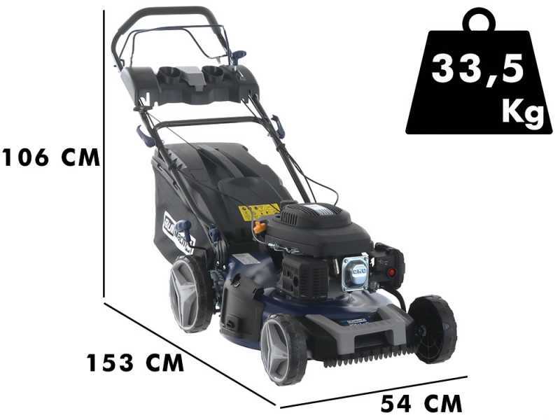 BullMach ACHILLE 51 - Rasaerba a scoppio trazionato - 4 in 1 -  Motore a scoppio da 224cc