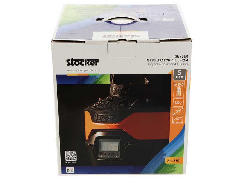 Stocker Geyser 4L Arancione - Nebulizzatore antizanzare da giardino a batteria - 12V 2,5Ah