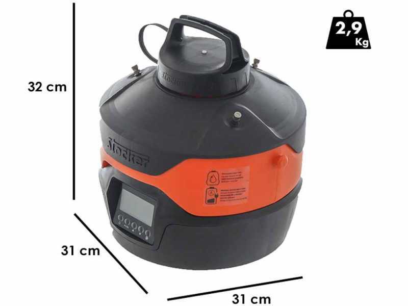 Stocker Geyser 4L Arancione - Nebulizzatore antizanzare da giardino a batteria - 12V 2,5Ah
