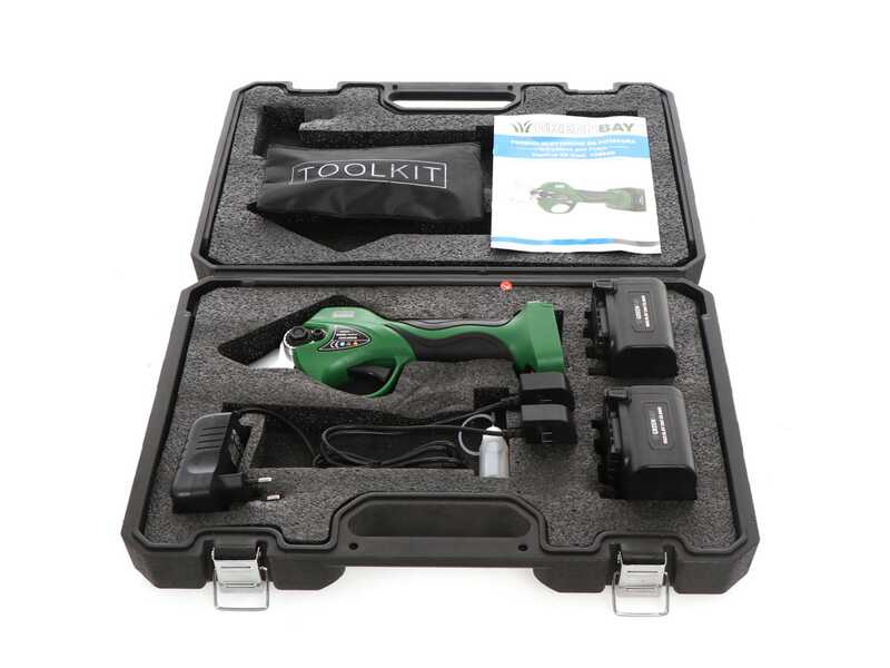 GreenBay TopCut 32 - Forbice elettrica da potatura - 2x 16.8V 2Ah - Diametro di taglio 32mm