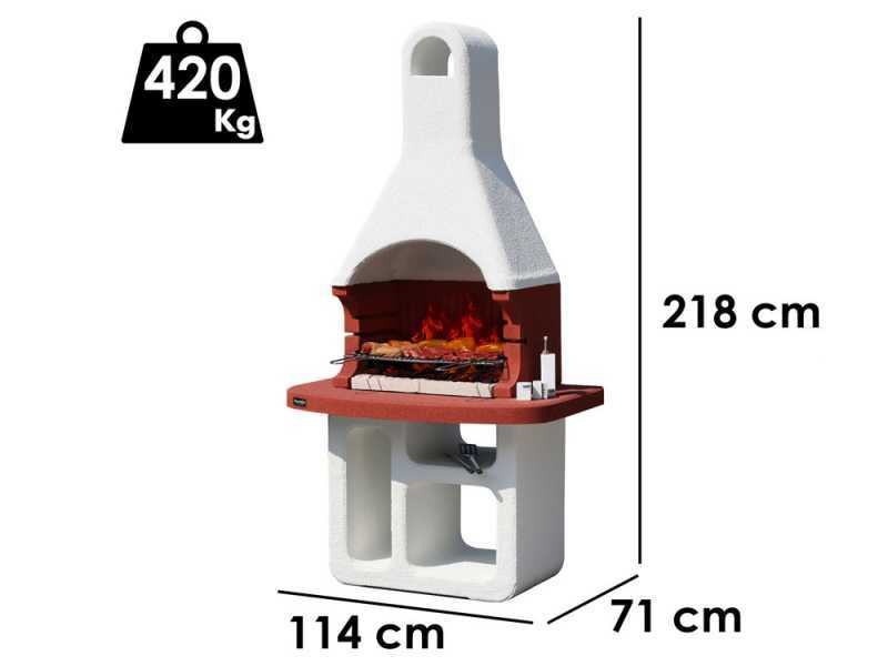 Barbecue a carbone Sunday Korsika - Griglia di cottura 67x40 cm