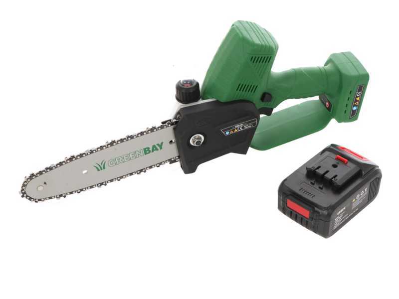 GreenBay TopSaw 8 - Potatore a batteria - 2 batterie da 21V - 4Ah