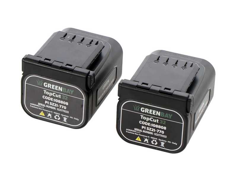 GreenBay TopCut 32 - Forbice elettrica da potatura su asta - 2x 16.8V 2Ah - 150/210 cm - Diametro di taglio 32mm