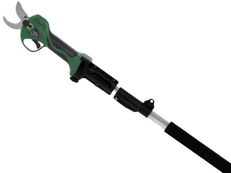GreenBay TopCut 32 - Forbice elettrica da potatura su asta - 2x 16.8V 2Ah - 150/210 cm - Diametro di taglio 32mm