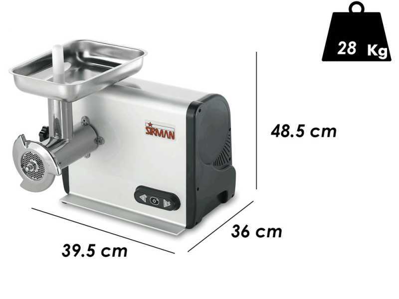 Sirman TC 22 Dakota - Tritacarne Elettrico - In Alluminio e Acciaio Inox - 1100W