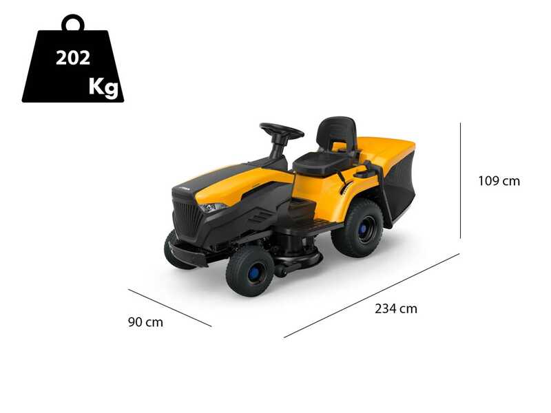 Stiga Estate 584e - Trattorino tagliaerba a batteria - Cesto di raccolta - Potenza 48V/40Ah