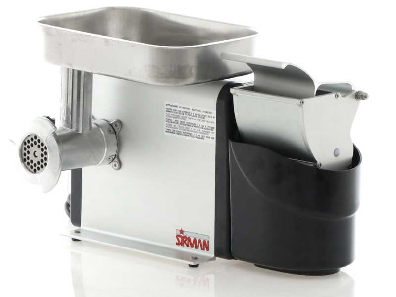 Sirman TC 12 Denver - Tritacarne Elettrico - Grattugia integrata - In Alluminio e Acciaio Inox