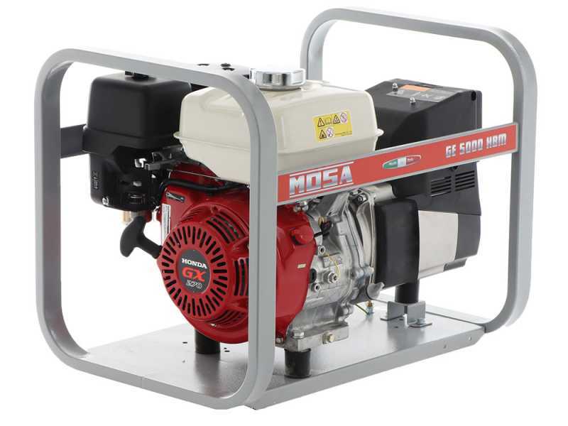 MOSA GE 5000 HBM AVR- Generatore di corrente a benzina con scheda AVR 4.5 kW - Continua 3.6 kW Monofase