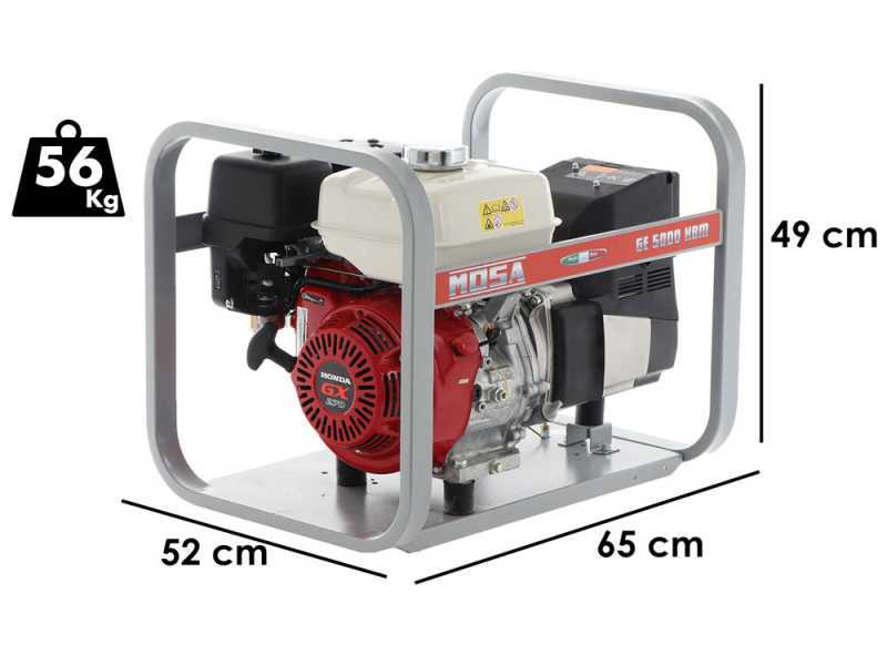 MOSA GE 5000 HBM AVR- Generatore di corrente a benzina con scheda AVR 4.5 kW - Continua 3.6 kW Monofase