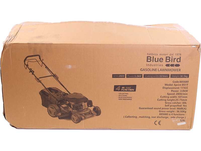 Blue Bird Sprint B51 T - Tagliaerba a scoppio trazionato - Taglio da 51 cm