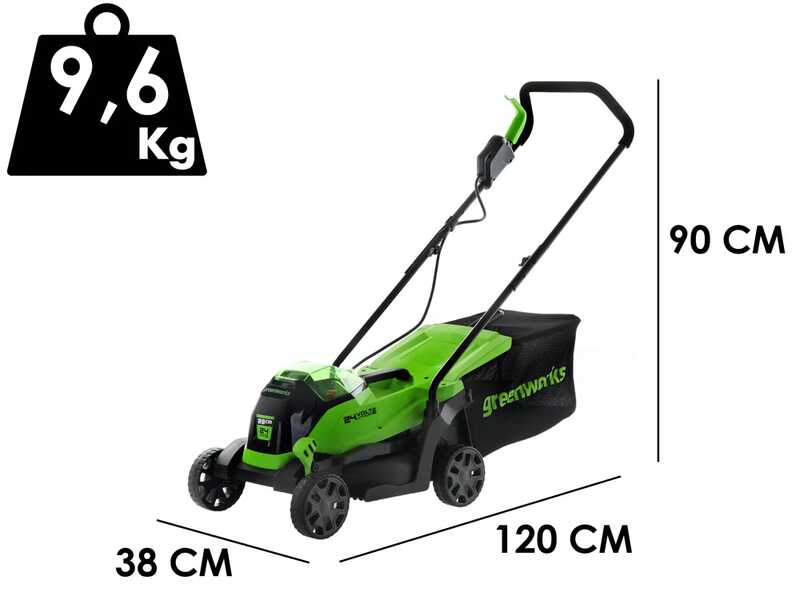 Greenworks GD24LM33 - Tagliaerba a batteria - 24V/4Ah - Taglio 33 cm