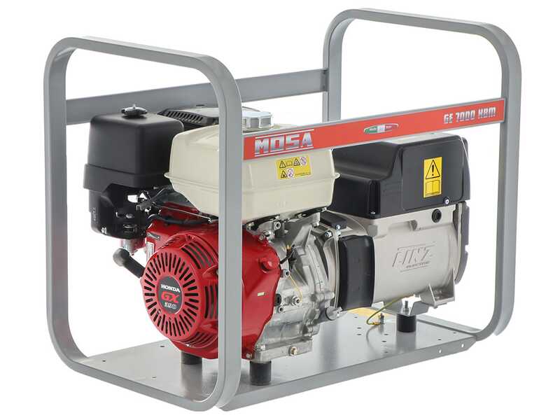 MOSA GE 7000 HBM - Generatore di corrente a benzina con scheda AVR 6 kW - Continua 5 kW Monofase - Motore Honda GX390