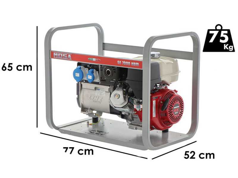 MOSA GE 7000 HBM - Generatore di corrente a benzina 6 kW - Continua 5 kW Monofase