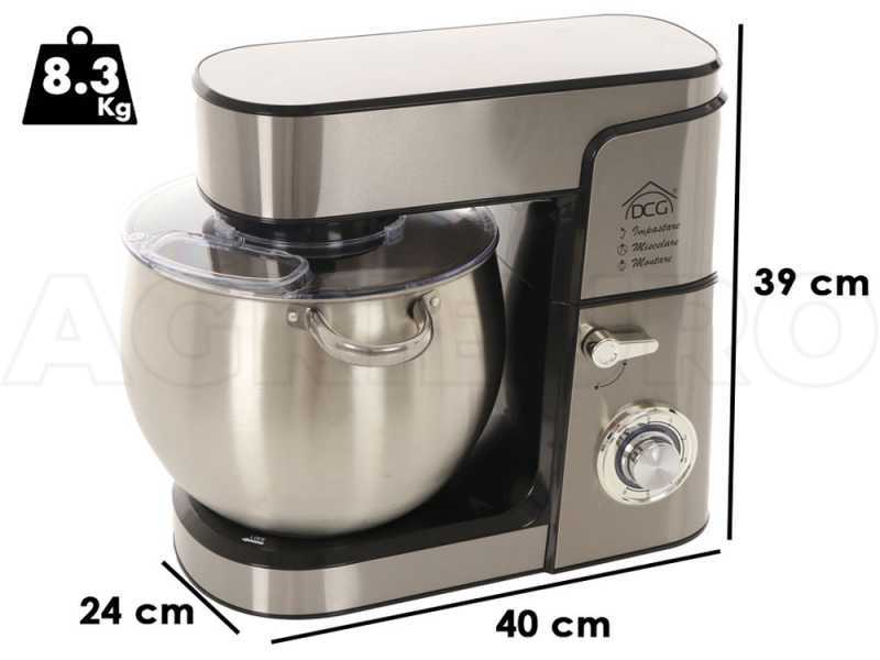 DCG KM1512 - Impastatrice planetaria - Vasca INOX da 12 litri - Multi attrezzo a sgancio rapido