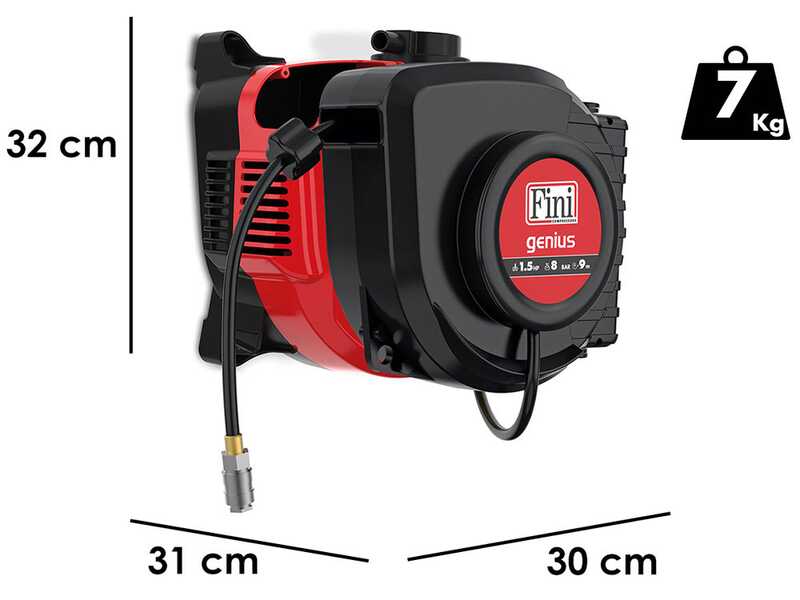 Fini Genius 230/50 - Compressore monofase a muro, oil-less - Motore 1.5 HP 