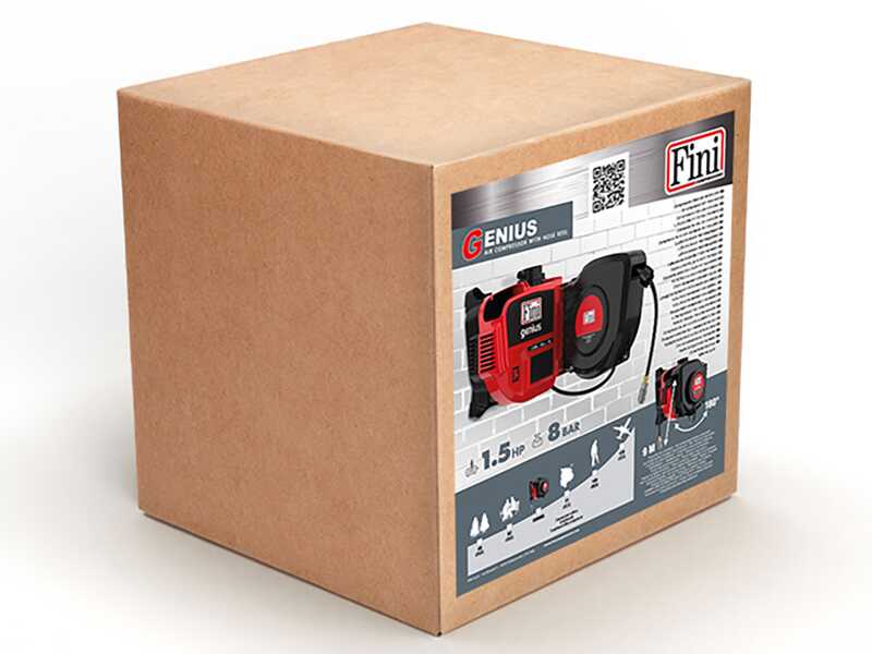 Fini Genius 230/50 - Compressore monofase a muro, oil-less - Motore 1.5 HP 