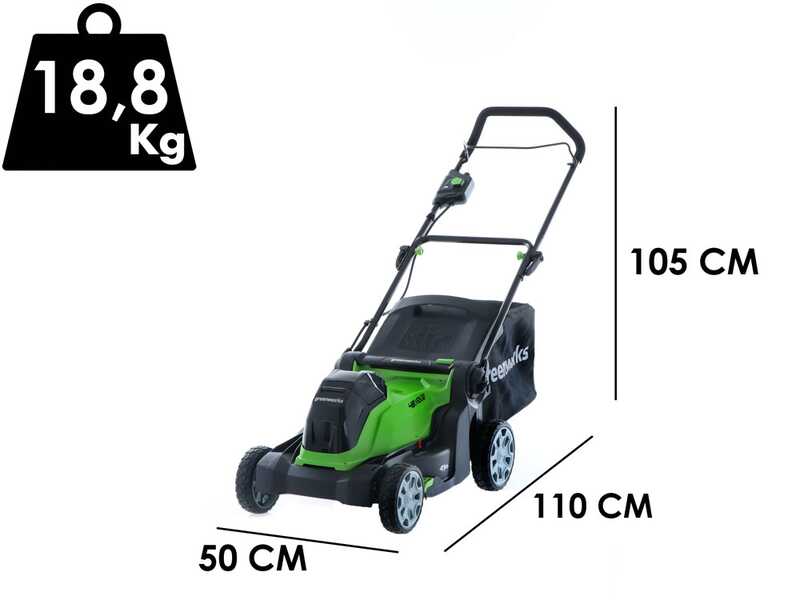 Greenworks G48LM41 - Tagliaerba a batteria 48V - SENZA BATTERIA E CARICABATTERIA