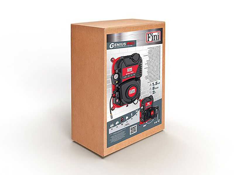 Fini Genius Pro 230/50 - Compressore monofase a muro, oil-less - Motore 1.5 HP 