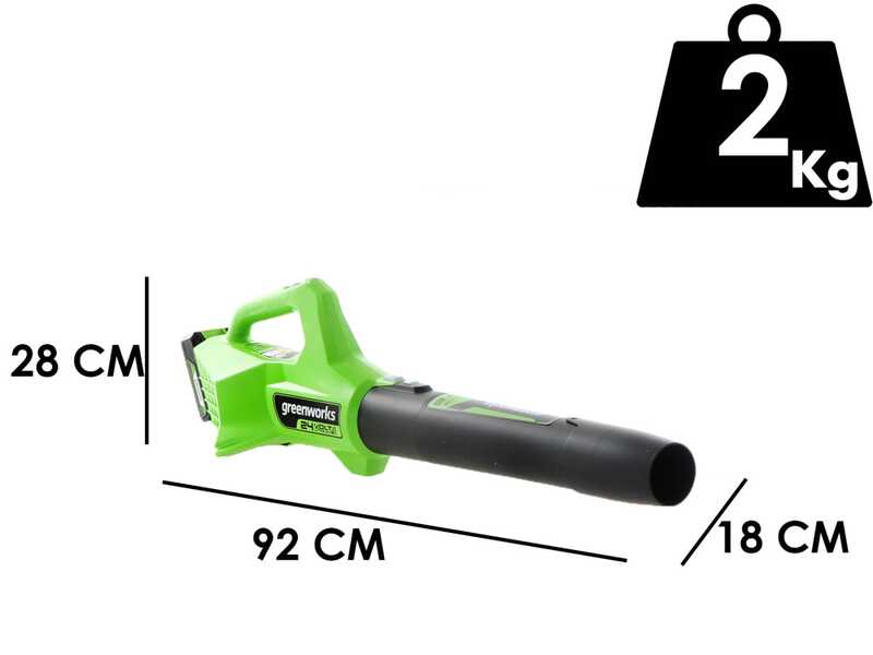 Greenworks G24ABO - Soffiatore assiale a batteria 24V 4Ah