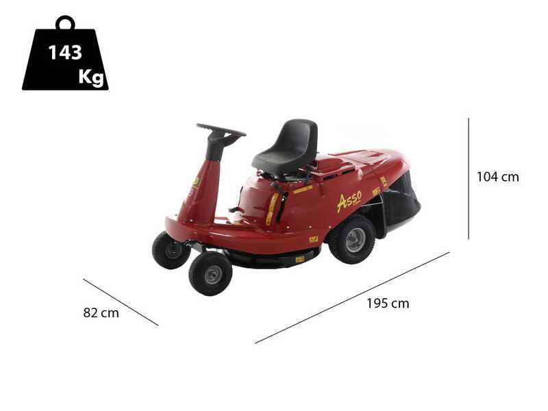Eurosystems ASSO 67 Mini rider - Rider trattorino rasaerba - Motore LONCIN 352 cc - 7.2 Kw