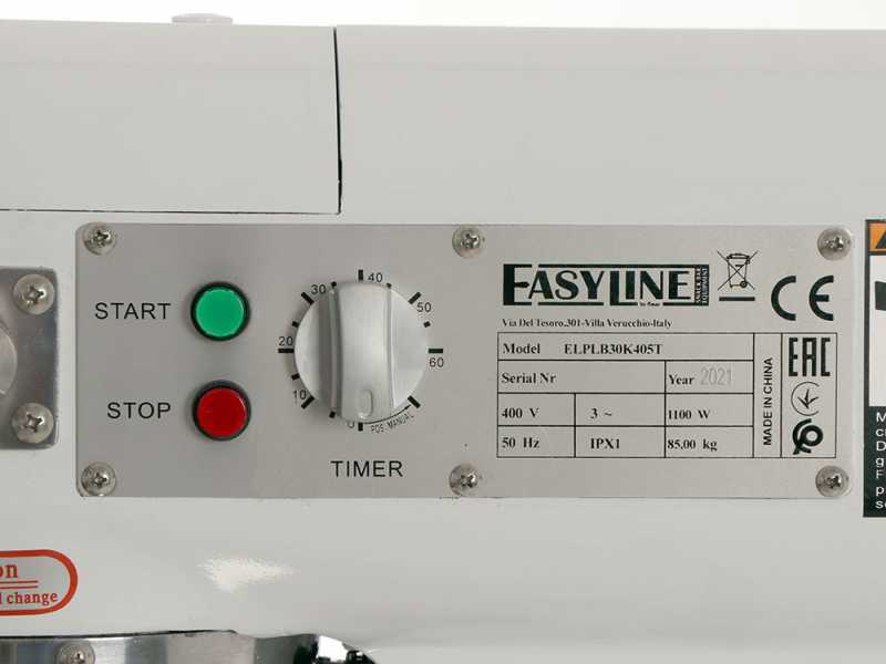 FIMAR EASYLINE B30K - Impastatrice planetaria professionale - Trifase - Vasca INOX da 30 litri