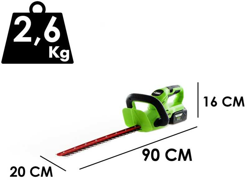 Greenworks G24HT56 - Tagliasiepi a batteria litio 24V/4Ah - Lama da 56 cm