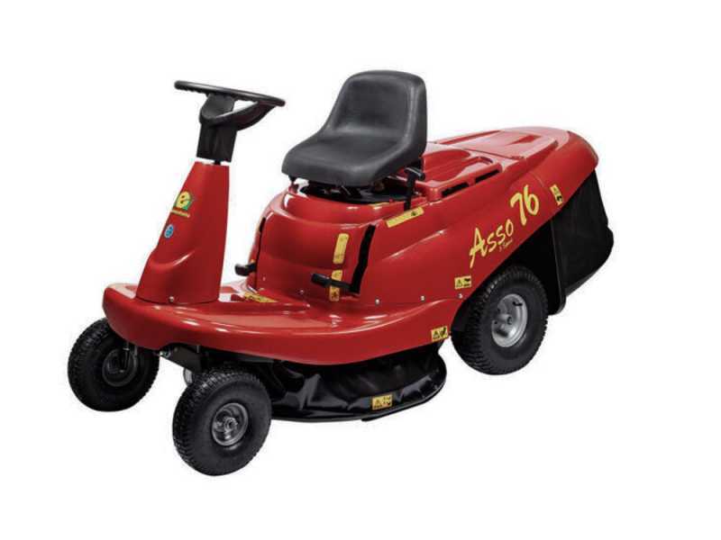 Eurosystems ASSO 76 Mini rider - Rider trattorino rasaerba - Cambio Meccanico a marce - Larghezza di taglio 76 cm