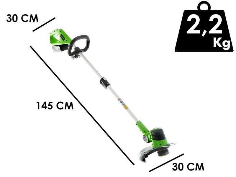 Greenworks G48LT30 - Tagliabordi a batteria - 48V 2Ah + Batteria aggiuntiva da 2Ah