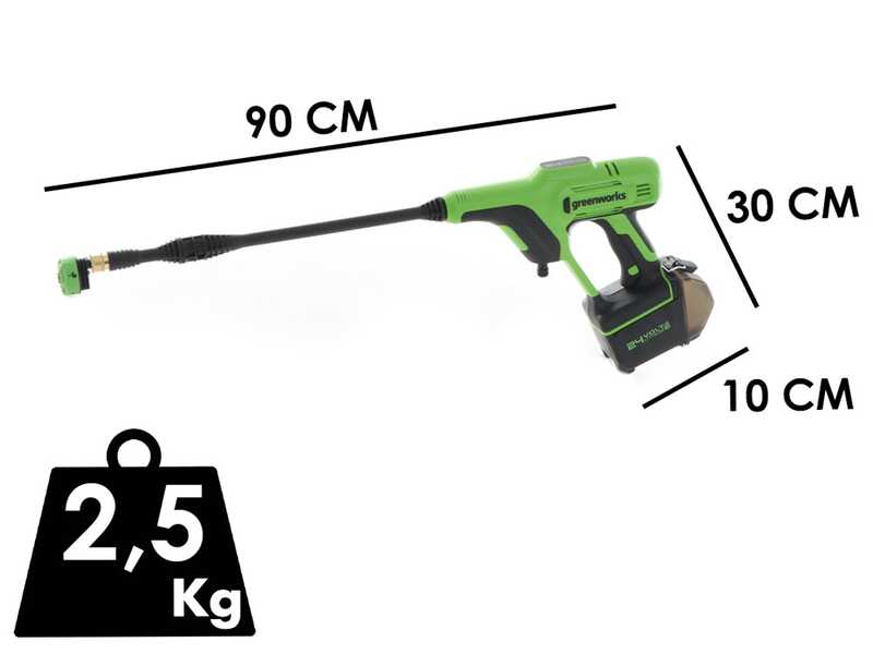 Pistola idropulitrice a batteria Greenworks G24PWX - 24V - SENZA BATTERIE E CARICABATTERIE