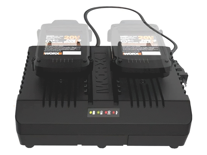 Caricabatterie rapido doppio WORX 20V - 2 + 2Ah