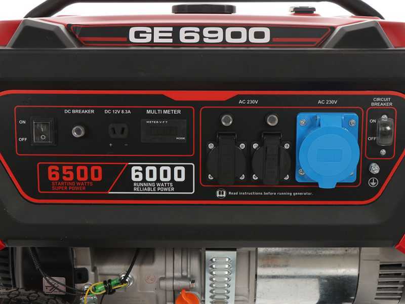 Mosa GE 6900 - Generatore di corrente benzina carrellato 6.5 kW - Continua 6 kW Monofase