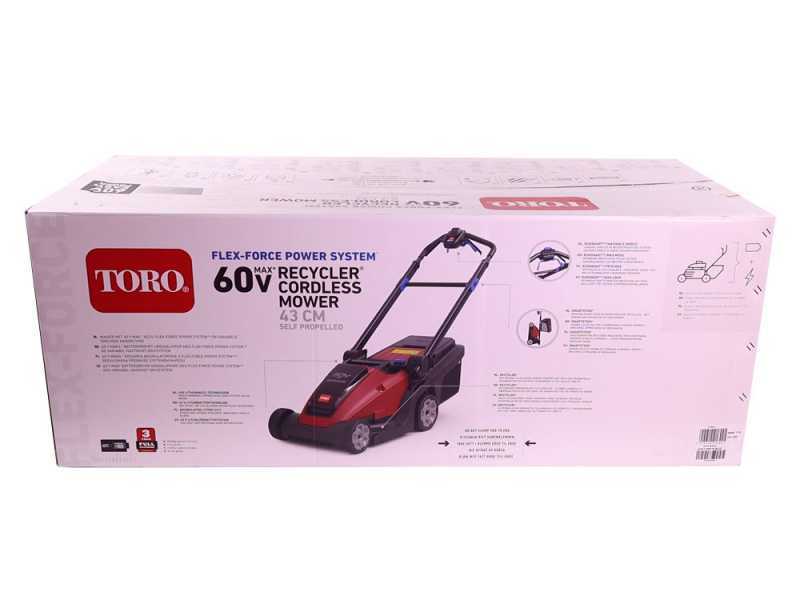 Tosaerba a batteria TORO Recycler  TO-21843 - 60V - 4Ah - Taglio da 43 cm - Cesto da 50 L