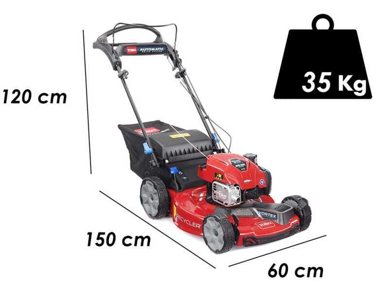 Tosaerba a scoppio 4 tempi TORO Recycler TO-21774  B&amp;S675 Trazione Integrale - Taglio da 55 cm - Cesto da 63 L