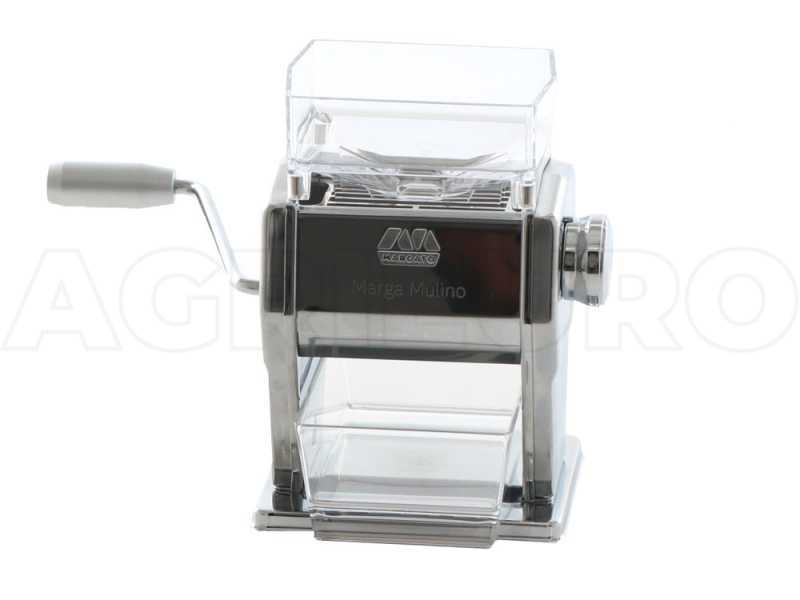 Marcato Marga 180g - Mulino per farina e fioccatrice manuale con rulli in acciaio inox