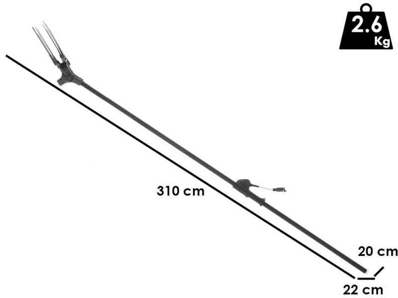 Abbacchiatore elettrico a batteria Aima Twist Standard 210-310 cm - Asta alluminio + prolunga