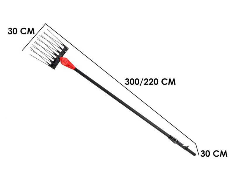 Abbacchiatore a batteria Aima Twist Furia-Evolution 210-300 cm - Asta alluminio + prolunga