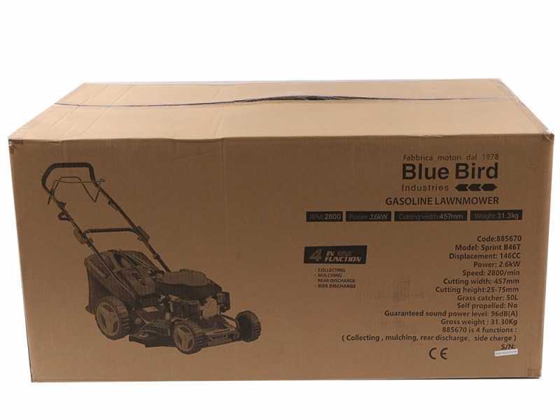 Blue Bird Sprint B46 T - Tagliaerba a scoppio trazionato - 4 in 1 - Taglio da 46 cm