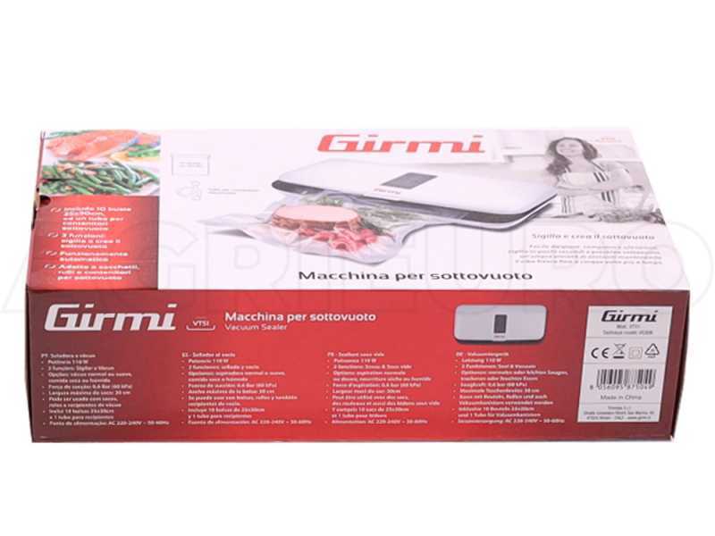 Girmi VT5101 - Macchina sottovuoto automatica - Barra saldante da 31cm