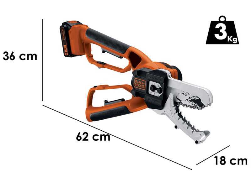 Black&amp;Decker Alligator GKC1000L - Potatore manuale a batteria - Batteria 18V 2Ah