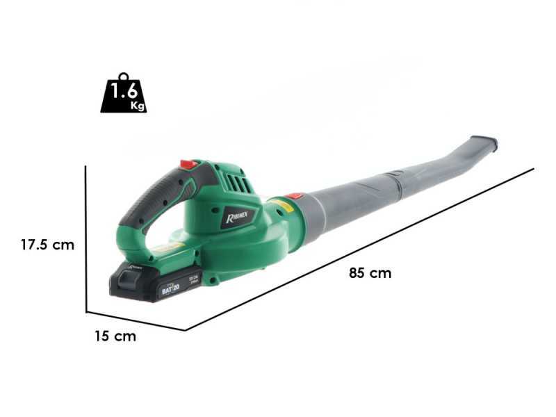 Ribimex PRBAT20-S - Soffiatore a batteria 20V 2Ah